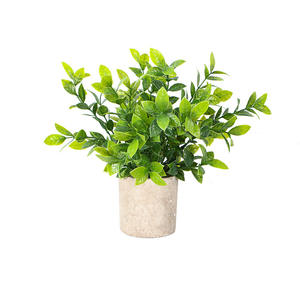 Pâte de plastique populaire en <span class=keywords><strong>pot</strong></span> simulé floqué <span class=keywords><strong>eucalyptus</strong></span> chambre intérieure écologique fleurs artificielles salon - Product Image 5