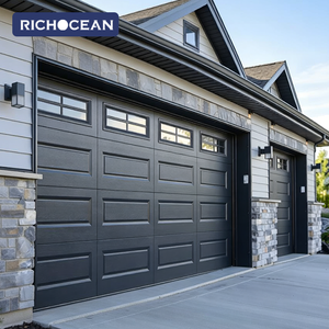 Porte de garage sectionnelle moderne en alliage d'aluminium RICHOCEAN, électrique, isolée, avec protection anti-pincement, portes de garage roulantes - Product Image 3