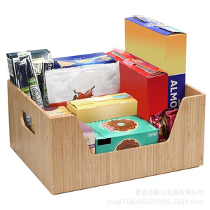 Caja de Almacenamiento de Bambú, Color Madera Natural, Diseño Sólido, Organizador de Escritorio para Sala de Estar - Product Image 3