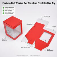 Scatola di Lusso Personalizzata per Giocattoli con Finestra Trasparente in Plastica Lucida Rossa per Figure da Collezione, Nuovo Design per il Mercato USA