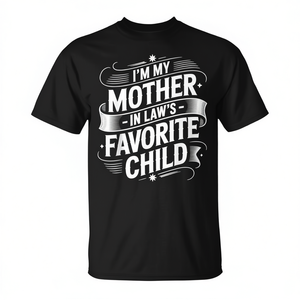 Camiseta con el mensaje: Soy el niño favorito de mi suegra, humor familiar - Product Image 2