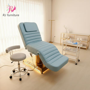 Meubles de salon de beauté de luxe, lit de massage électrique incurvé à 3 moteurs avec LED, lit de spa pour les cils, lit de soin du visage - Product Image 1