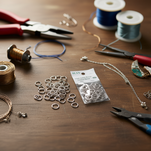 Anelli a Cerchio Ilan 10mm Colore Oro Bianco in Metallo Chiuso per Creazione di Gioielli - Product Image 2