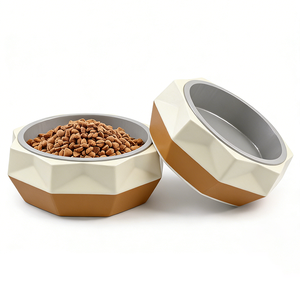 Custom Geometric Diamond Design Non-Slip Ceramic <strong>Dog</strong> <strong>Bowls</strong> <strong>Dog</strong> Food and Water <strong>Bowl</strong> Anti-Slip Pet Feeding <strong>Bowl</strong> for Medium <strong>Dogs</strong> - Product Image 1