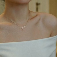 Nouveau collier tendance en argent S925 avec chaîne et perle blanche, pendentif étoile, collier de haute qualité pour femmes