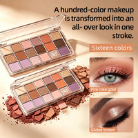 Palette de fards à paupières 16 couleurs, texture mate et scintillante, poudre fine, facile à estomper, maquillage longue tenue, cosmétique, marque privée
