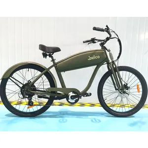 E-bike-trottinette électrique ebike motorisée de 26 pouces, moteur à 500 w, avec cycle hybride lumineux, pneu de route rétro, 26x2.3