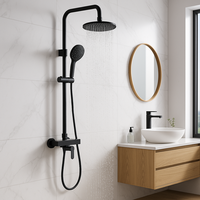 Ensemble de douche mural en laiton avec barre coulissante, jet pluie doux, douchette haute pression, finition polie, garantie 5 ans pour hôtels
