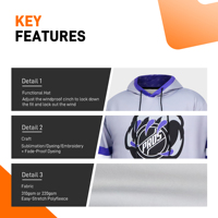 Hoodie Hoki OEM Buatan Khusus dengan Pola Transfer Panas Desain Tim Kamuflase Unisex Tahan Angin Ramah Lingkungan