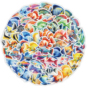 HOYO Ocean Giant Sticker Series, 50 unids/pack colección de ballenas y mamíferos marinos calcomanías de Arte de cetáceos pegatinas - Product Image 3
