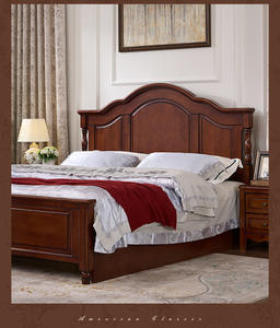 Jinshan America יוקרה בסגנון יוקרתי באיכות גבוהה חדר שינה עץ ריהוט המלך קווין גודל 1.8 מטר 1.5 מיטות מ' - Product Image 5