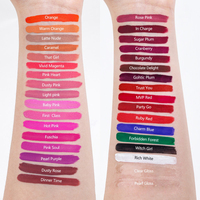 Rouge à lèvres liquide 34 couleurs, marque privée, logo personnalisé, fini brillant mat, tube rond, haute brillance, waterproof, anti-transfert, maquillage végétalien