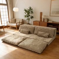 Sofá de suelo estilo japonés 2026, sofá cama comprimido en caja, sofá de espuma sin estructura, fabricante de sofás, fábrica de Foshan