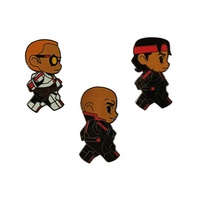 Penjualan langsung dari pabrik Pin logam nikel hitam desain gratis kualitas tinggi Pin bros unik Pin Enamel lembut kartun Anime penjualan terbaik