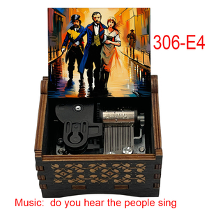 Boîte à musique en bois à remonter « Vous Entendez le Chant du Peuple ? », mouvement mécanique, cadeaux idéaux pour enfants, <span class=keywords><strong>amis</strong></span>, familles, décoration intérieure - Product Image 1