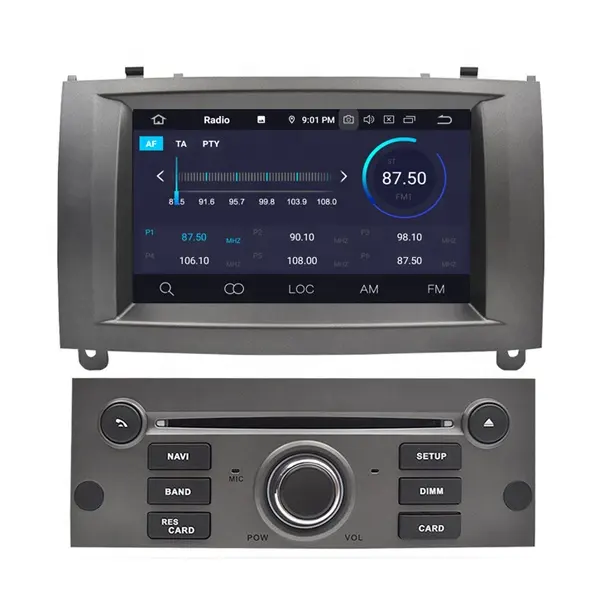 Radio multimedia con gps para coche, radio con reproductor dvd, pantalla táctil, navegador, estéreo, doble din, 7 pulgadas, android, para PEUGEOT 407