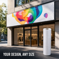 Rouleau de bâche PVC flexible autocollante écologique pour impression numérique, matériau enduit 610 g/m² pour bannière publicitaire