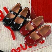 Chaussures Mary Jane rétro coréennes pour filles, style princesse, en cuir, avec fermeture Velcro, hauteur cheville, antidérapantes, en caoutchouc, couleur unie