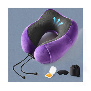 New Design <b>Memory</b> <b>Foam</b> U-shaped Pillow Custom logo Protect Sleep Home Travel Silk Travel Pillows for Airplane - Product Image 3