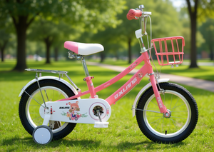 Bicicletta per bambini Axling da 16 pollici con rotelle e cestino per bambini dai 3 ai 6 anni, per uso esterno - Product Image 2