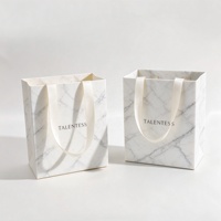 Sac cadeau en papier tendance avec poignée en ruban, logo personnalisé, sac de shopping pour boutique, mariage, vente au détail, emballage cosmétique