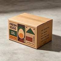 Production rapide en 72h, boîte en carton ondulé brun personnalisée, imprimée en offset, pour œufs frais de qualité A, manipulation soignée, conserver au frais, emballage en carton