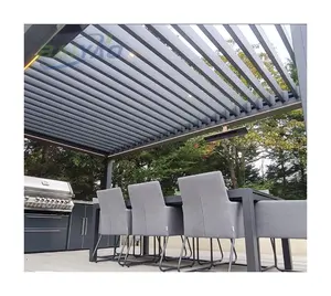 BaiYao Manufacturers Aluminium Pergola Garden Free Standing Waterproof Motorized Aluminio Louver Outdoor Roof Louver