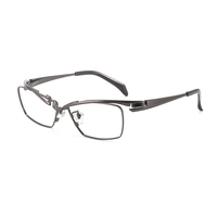 Gafas Ópticas de Titanio Puro de Alta Calidad, Diseño de Lujo, Ultraligeras, Anti Luz Azul, Montura Cuadrada Retro para Negocios, con Estuche