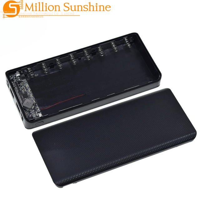 QC4.0 QC3.0 5V 4.5A 22.5W Dual USB Micro/Type-C USB 8*18650 Power Bank Battery Box 25000mAh Mobile Phone Charger DIY Shell Case