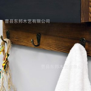 Estante de almacenamiento de madera para montar en la pared con pizarra y ganchos para llaves, para organizar correo y revistas, para uso en dormitorio y sala de estar - Product Image 2