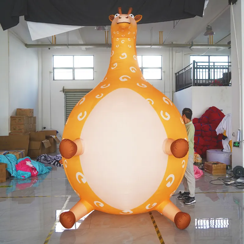 Gigante publicidade inflável Design personalizado enorme desenho animado personalizado bonito inflável animal girafa para decoração