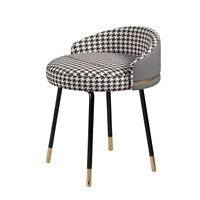 Tabouret de maquillage et chaise à ongles en métal de luxe pour chambre de filles, chaise de coiffeuse haut de gamme avec dossier