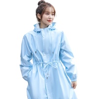 Veste imperméable de style jupe pour femme avec chapeau veste de cyclisme en plein air imperméable