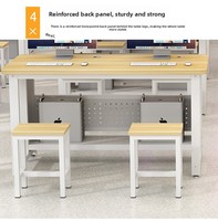 Bureaux de laboratoire informatique scolaire, tables de travail individuelles ou doubles, chaises de formation style simple, boîtiers d'ordinateur modèle Chine