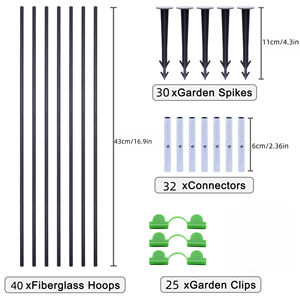 Arceaux de jardin pour jardinières surélevées, arceaux de serre pour tunnels de culture, cadre en fibre de verre antirouille pour filets de jardin, couvertures de rangs et toile d'ombrage - Product Image 5