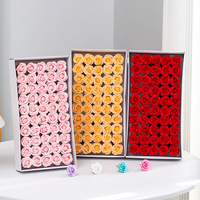 Handgemaakte mini-rozenzeepbloemen op duimformaat, boutonnière boeketten - bruiloft & verjaardag cadeaudoos, groothandel