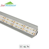 Profilé en aluminium pour éclairage mural à 45 degrés, bande lumineuse LED, éclairage de plafond moderne A3030, 2 mètres