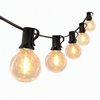 Guirlande lumineuse LED à ampoules en verre G40, alimentée par énergie solaire, AC 110V AC 220V DC 24V, multi-tension, éclairage décoratif extérieur pour jardin et patio