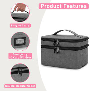 Organizador de medicamentos y bolsa de almacenamiento, caja de primeros auxilios familiar vacía, bolsa organizadora de botellas de pastillas para suplementos de medicamentos de emergencia - Product Image 4