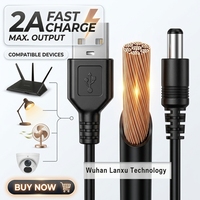 Cable de Carga USB a DC de Alta Calidad de 1M 5V con Conector de Barril de 5.5x2.1mm para Lámpara LED, Altavoz, Ventilador, Router