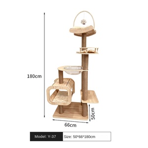 ADZIA Eco-friendly Multi-Layer Solid Wood Board Modern <strong>Cat</strong> <strong>Climbing</strong> <strong>Tree</strong> with Sisal <strong>Cat</strong> Toy and Integrated Space Capsule Design - Product Image 2