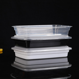 Disposable Food Container Rectangle Transparent Plastic With Lid <b>Microwave</b> Safe For Takeout Travel - Product Image 2