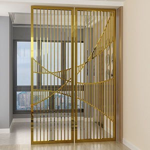 Biombo Decorativo Dorado Brillante para Hotel, Separador de Habitaciones de Acero Inoxidable - Product Image 4