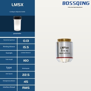 Kính hiển vi kim loại tiêu cự đường dài với BK7 quang học F180 và vật liệu thủy tinh độ phóng đại 5x-100x - Product Image 3