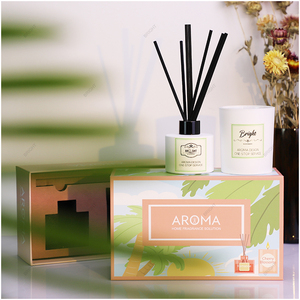 Thủy tinh màu trắng nến lọ sậy khuếch tán chai Set với hộp đen lau sậy cho quà tặng - Product Image 6