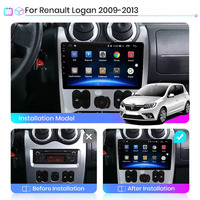 Autoradio pour Renault Logan Sandero 2009-2015 pour Dacia Duster 2010-2017 pour Lada Largus 2012-2020 GPS Navi Lecteur Multimédia