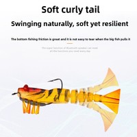 Leurre souple crevette 9,5 cm 8,5 g, simulation PVC multi-sections, appât artificiel souple avec hameçons, équipement de pêche