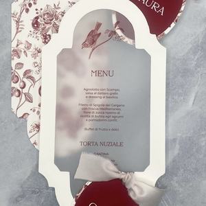 Juego de Tarjetas de Boda con Diseño Vintage Personalizado de Vanilla Printing, Invitación de Papel Vitela con Corte Troquelado, Menú y Tarjetas RSVP - Product Image 1