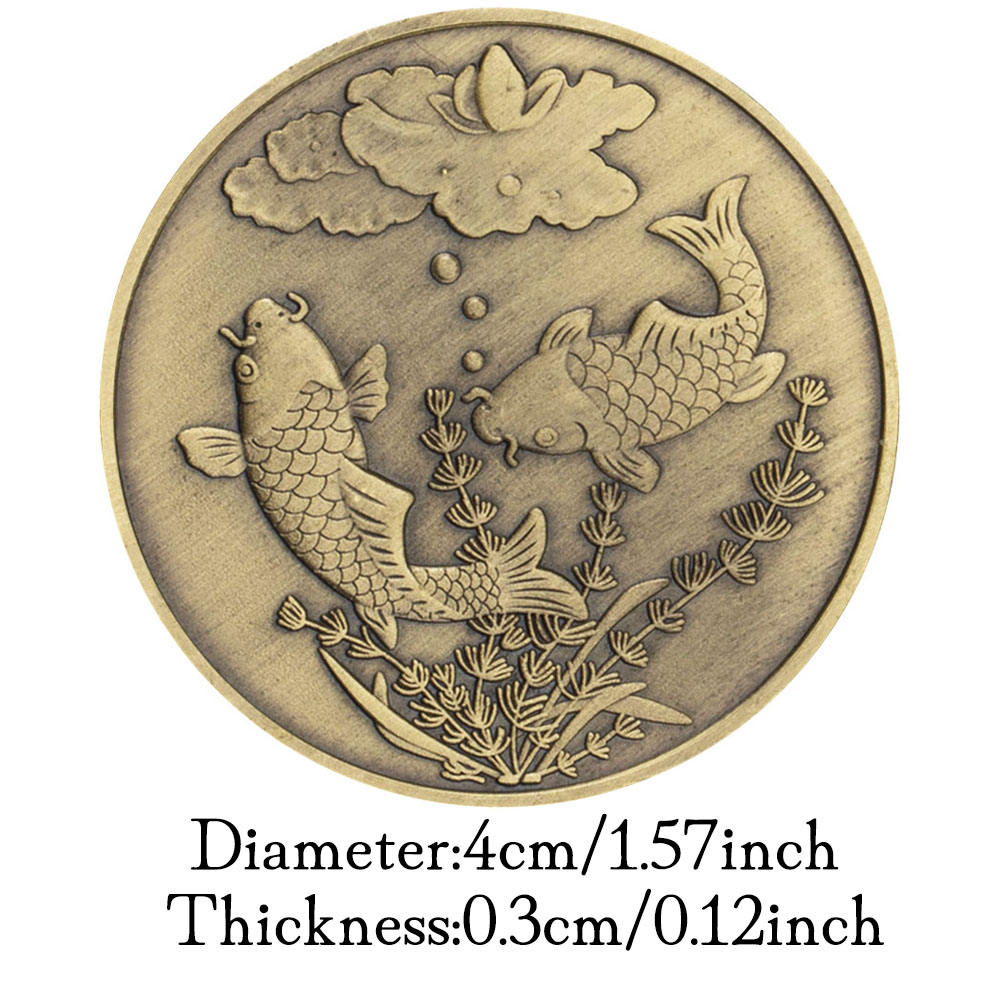 中国硬币锦鲤鱼好幸运给你收藏青铜镀金硬币创意吉祥物礼物| Alibaba.com