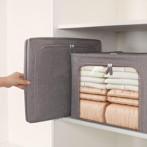 Organizadores de Ropa de Tela Proins al por Mayor, Contenedores de Almacenamiento de Lino de Gran Capacidad con Diseño de Ventana Grande - Product Image 5